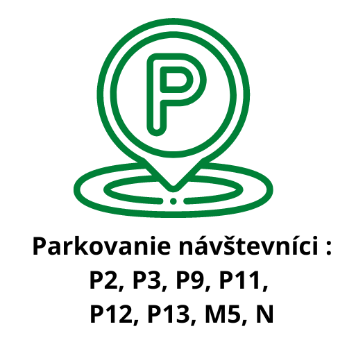 Parkovanie návštevníci P2, P3, P9, P11, P12, P13, M5, N